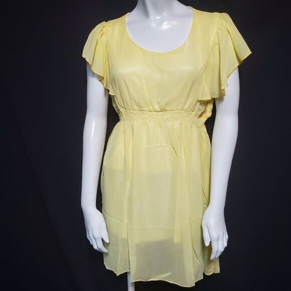 Angela Yellow Flowing Dress (XXL) - Picture 2 of 5